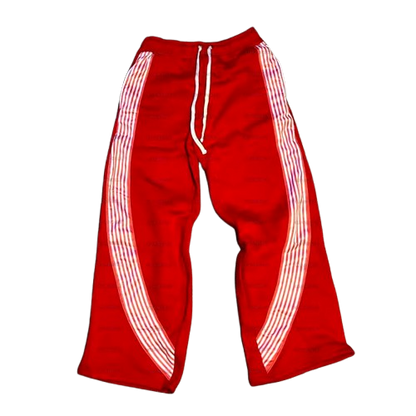 Custom Y2K Sweat Trousers Straight Needles Oversized Sweatpants Baggy Wide Leg Jogger Trackpants Flared Swaet Pants for Men